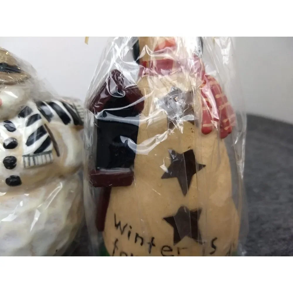 Snowman Christmas Holiday Candles Handmade Lot of 2 Salem Collection‎ NEW SEALED